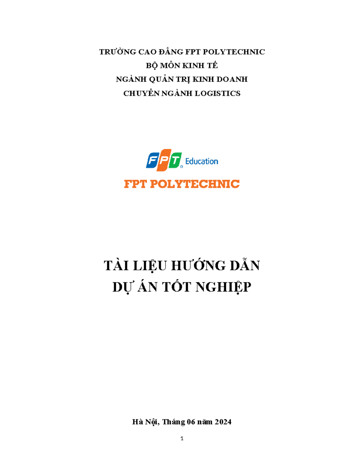 Tài Liệu Hướng Dẫn Dự Án Tốt Nghiệp (LOG) - FPT Polytechnic - Studocu
