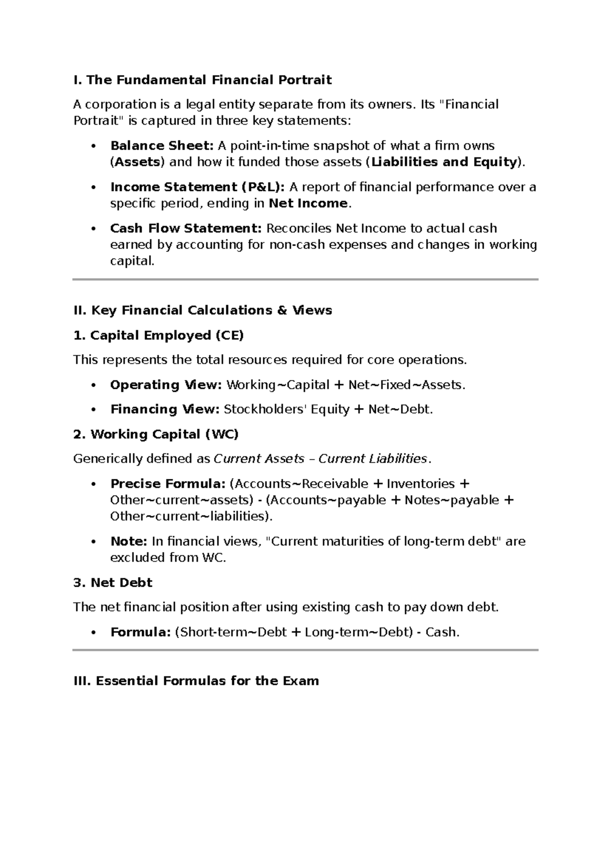 Chap 1 - Financial Statements & Key Metrics Notes - Studocu