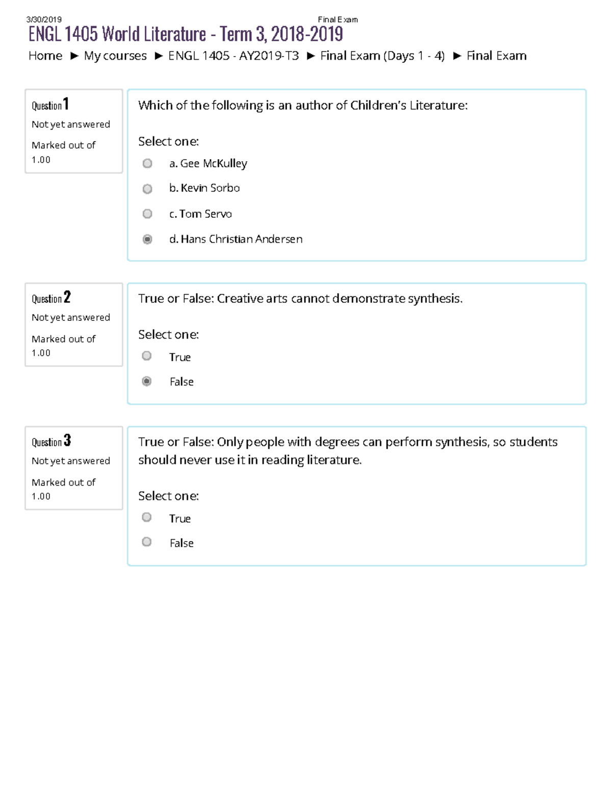 Final Exam Review for ENGL 1405 World Literature - Term 3, 2019 - Studocu