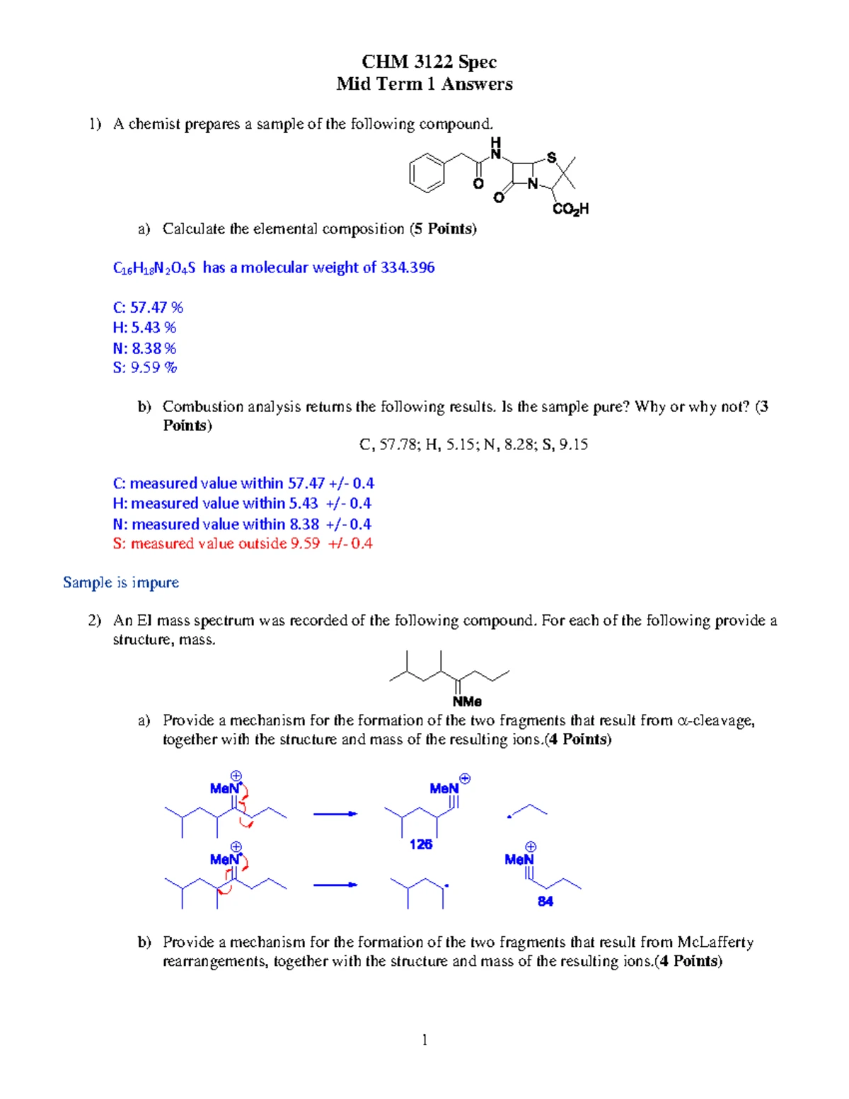 CHM 3122 Midterm Assignment 11: NMR Structure Assignments - Studocu