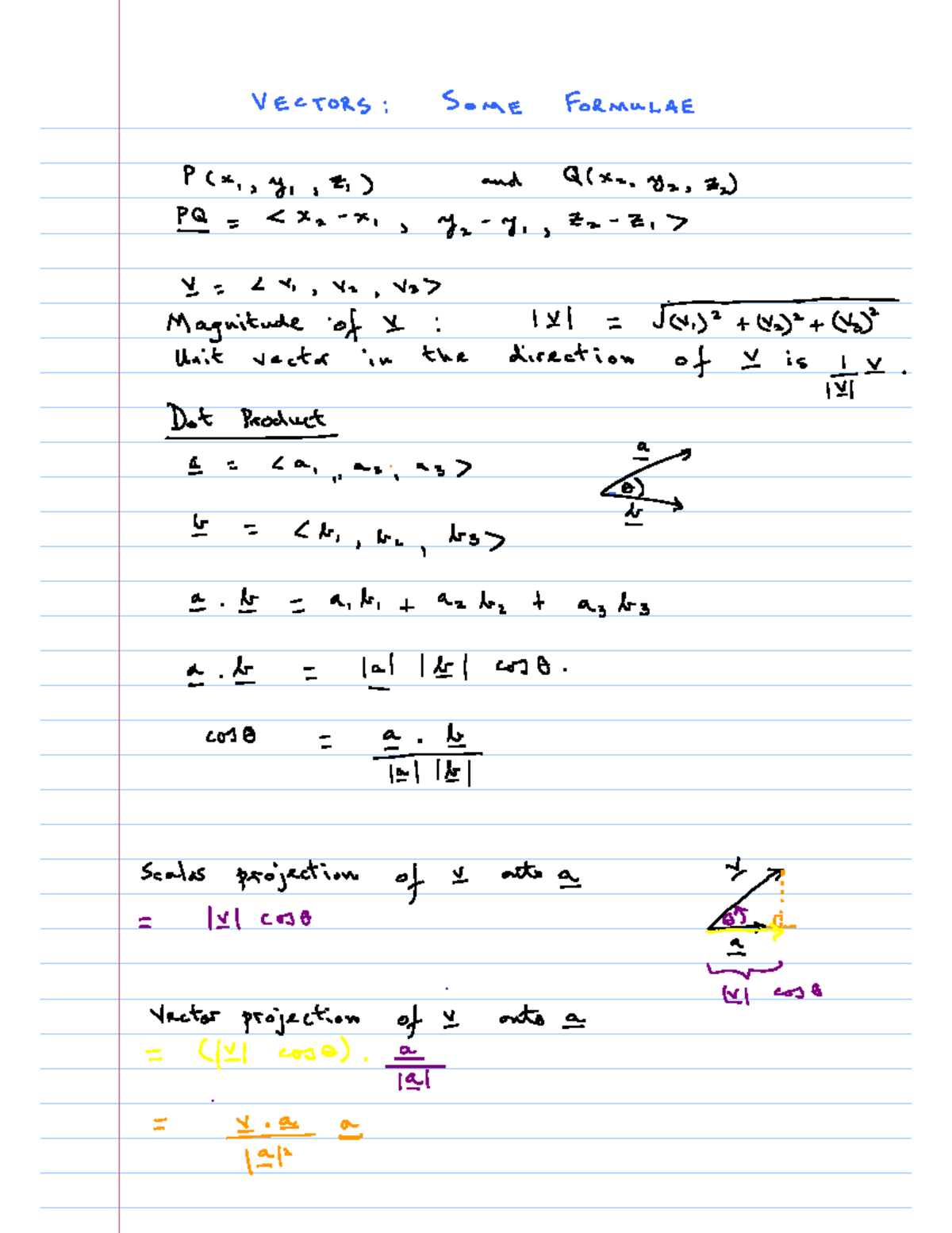 25b Vectors: Key Formulae and Concepts - Lecture Notes - Studocu