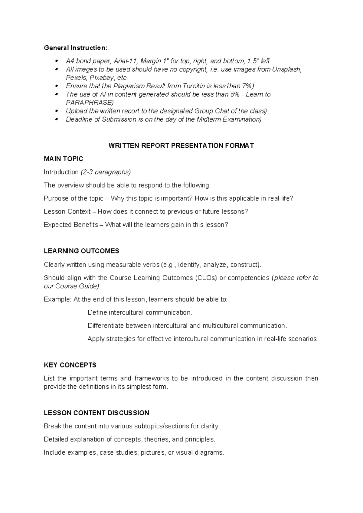 Midterm WRITTEN REPORT Presentation Format Guidelines - Studocu