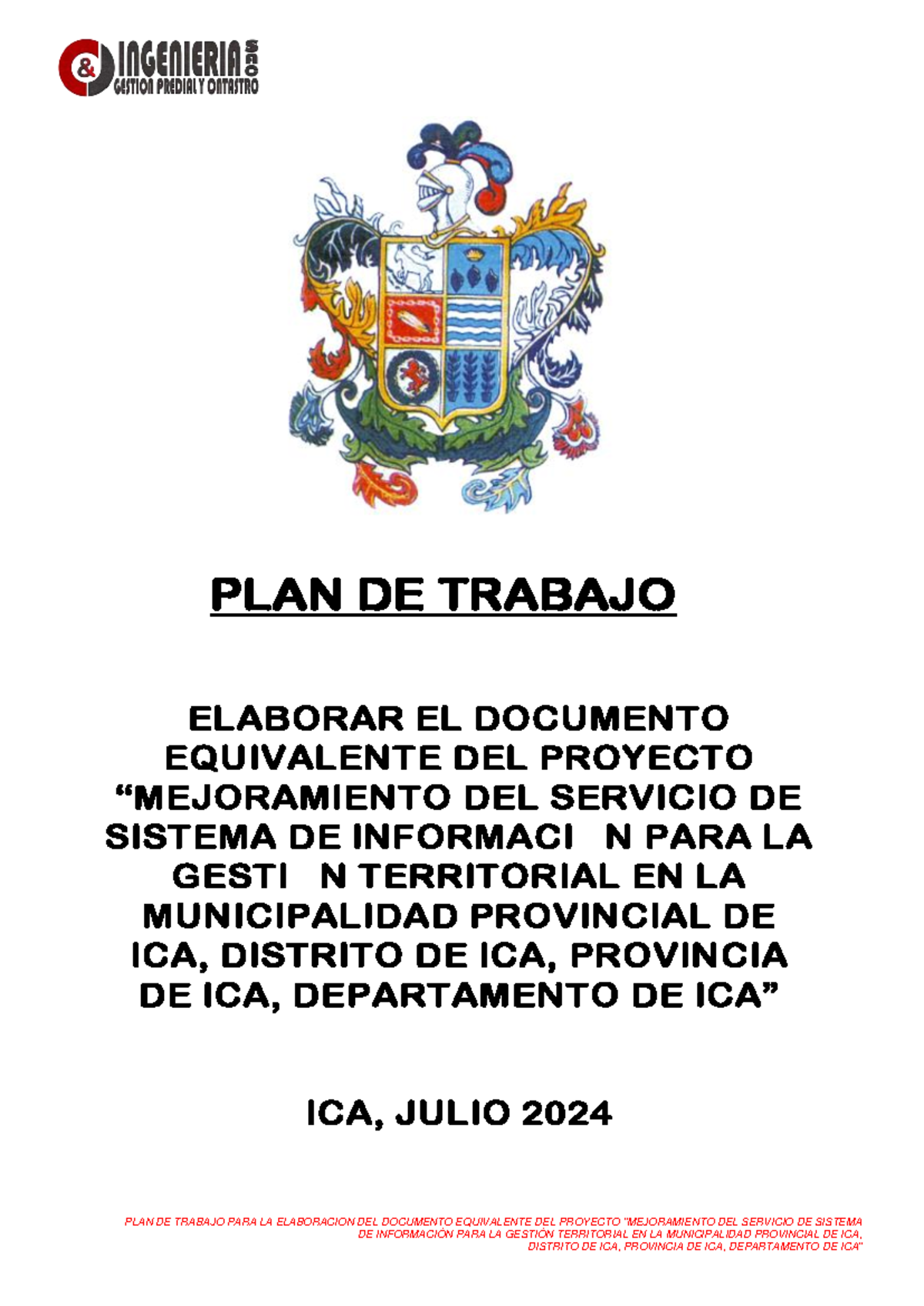 Plan de Trabajo para el Documento Equivalente del Proyecto de Sistema de - Document Preview