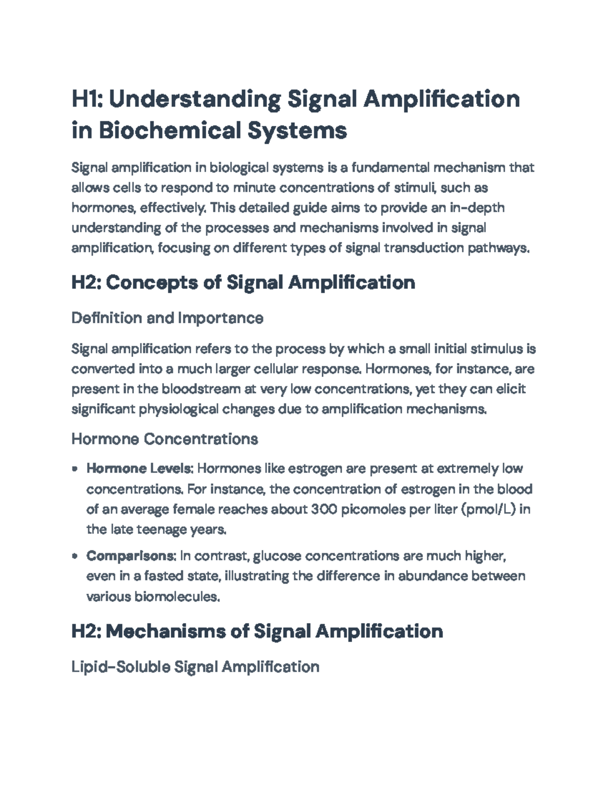Understanding Signal Amplification in Biochemical Systems: A Guide ...