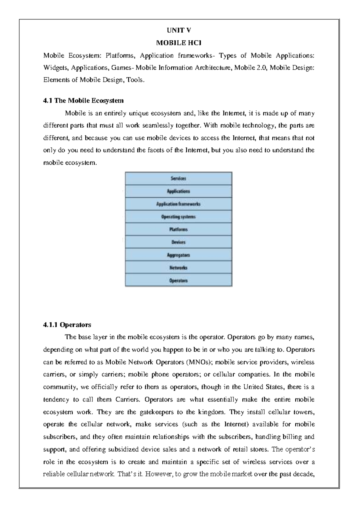 Unit 5 Notes: Mobile HCI - Ecosystem, Platforms, and Applications - Studocu