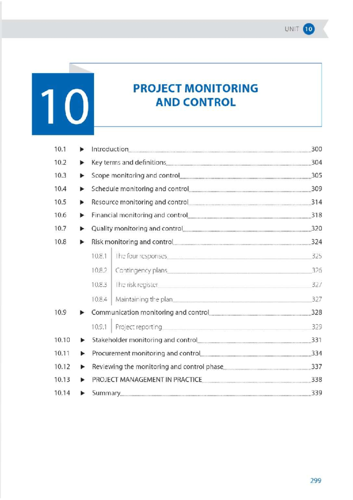 Unit 10: Project Monitoring and Control - Studocu