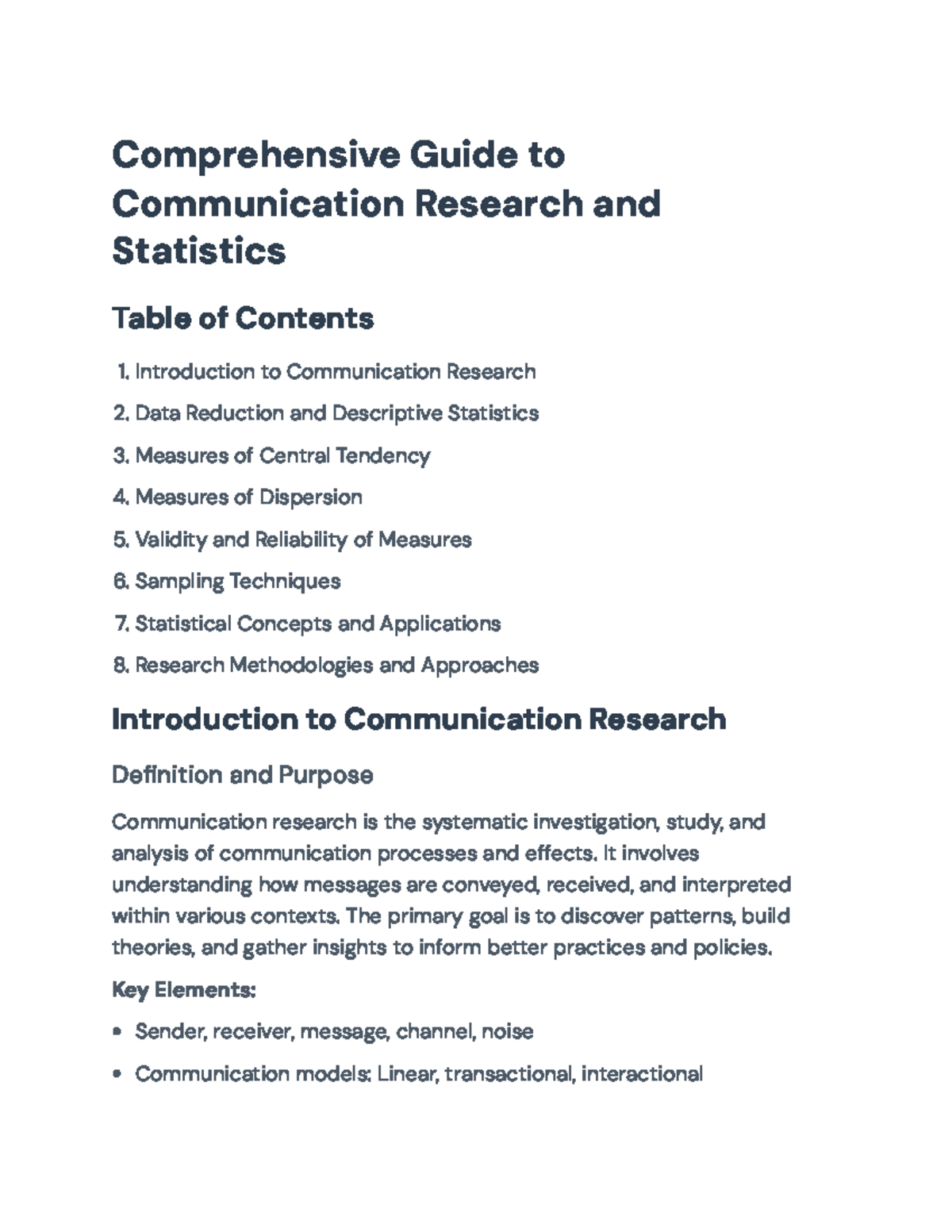 Comprehensive Guide to Comm Research & Stats (CRS 101) - Comprehensive ...