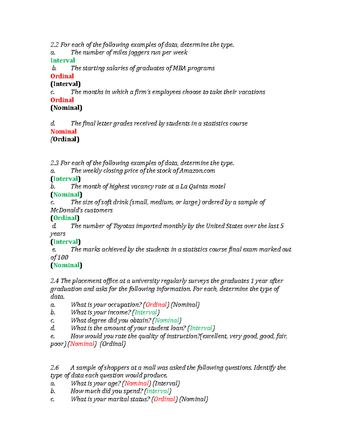 Statistics Homework 1: Data Types and Analysis Techniques - Studocu