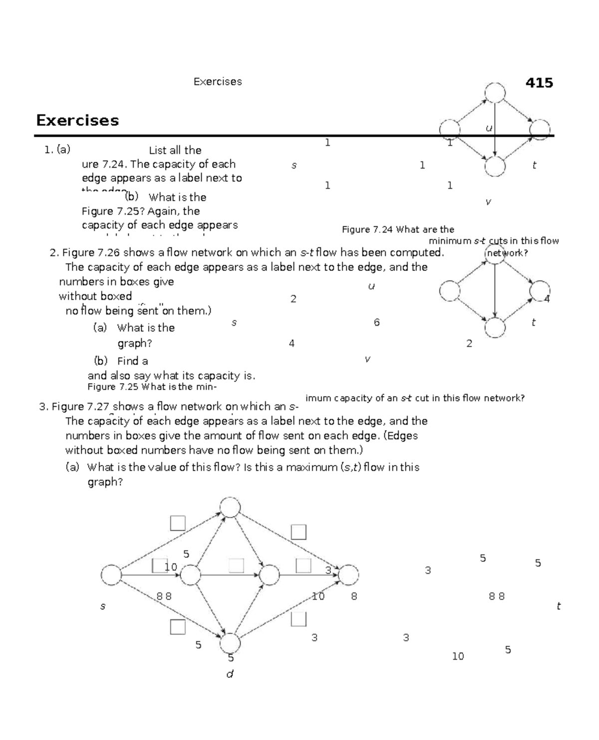 Algorithm Design: Exercises on Flow Networks and Matching Problems (CS ...