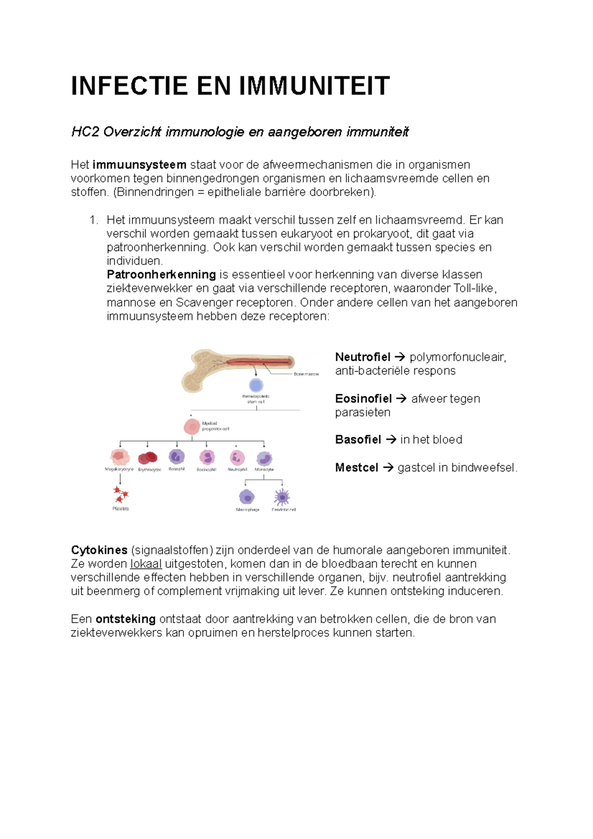 Samenvatting HC2 en HC5 Infectie en Immuniteit 2020: Immunologie ...