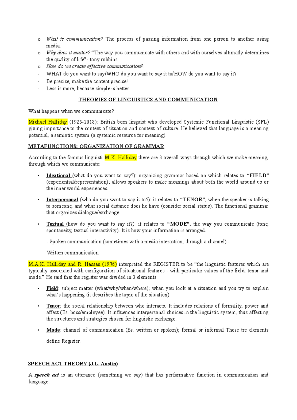 ENG 101 Final Exam Study Guide: Communication Theories & Practices ...