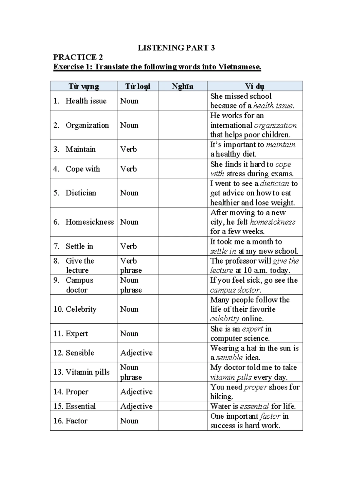 Units 1-2-3 Vocabulary and Grammar Review for Final Exam - Studocu