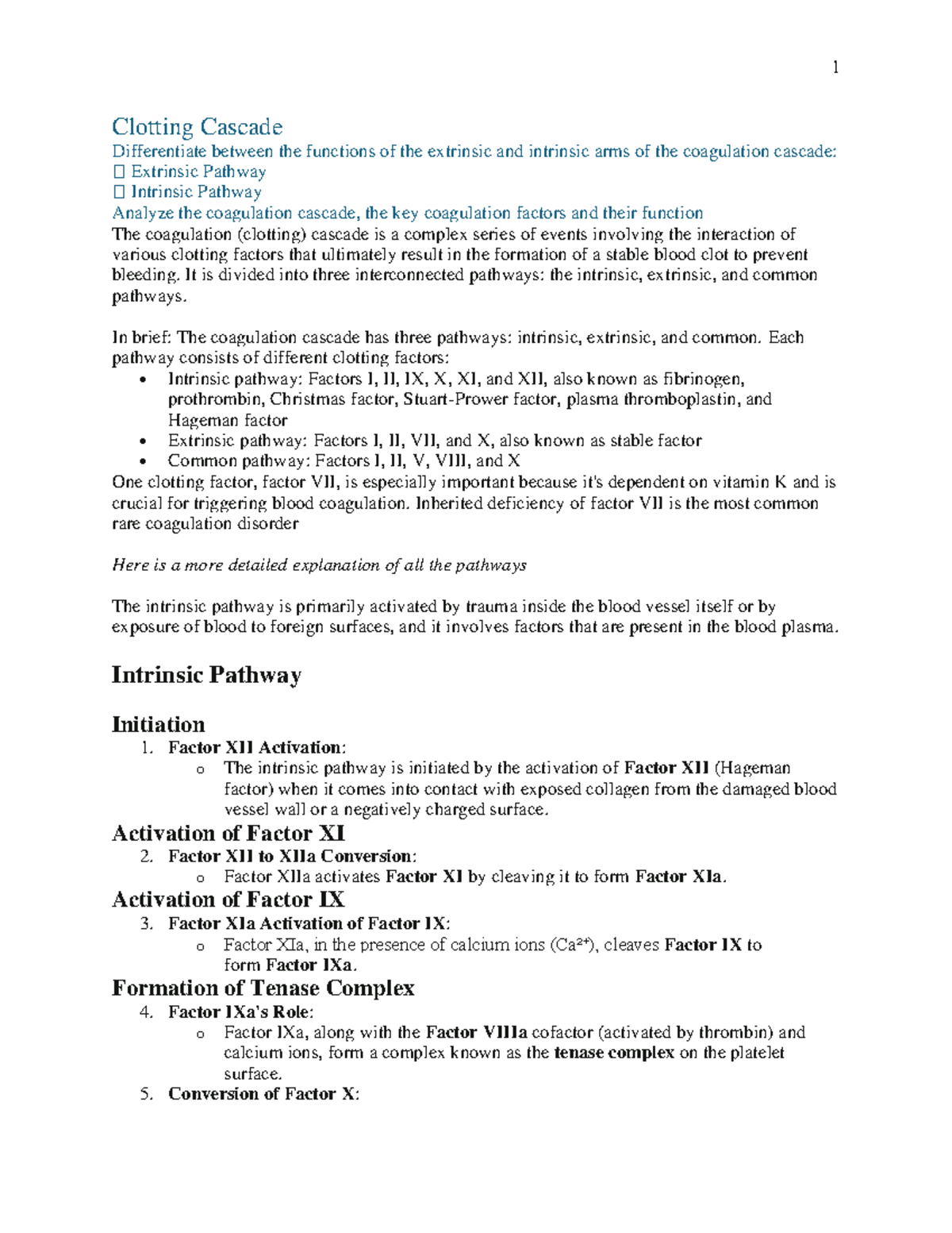 5315 Module 4: Hemostasis and the Coagulation Cascade Analysis - Studocu