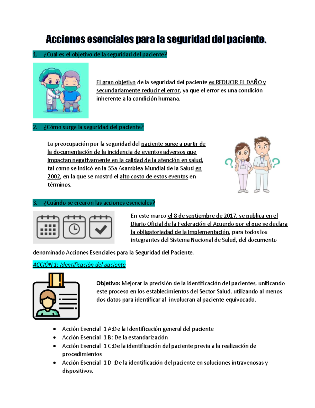 AEPS - Acciones Esenciales para la Seguridad del Paciente - Studocu
