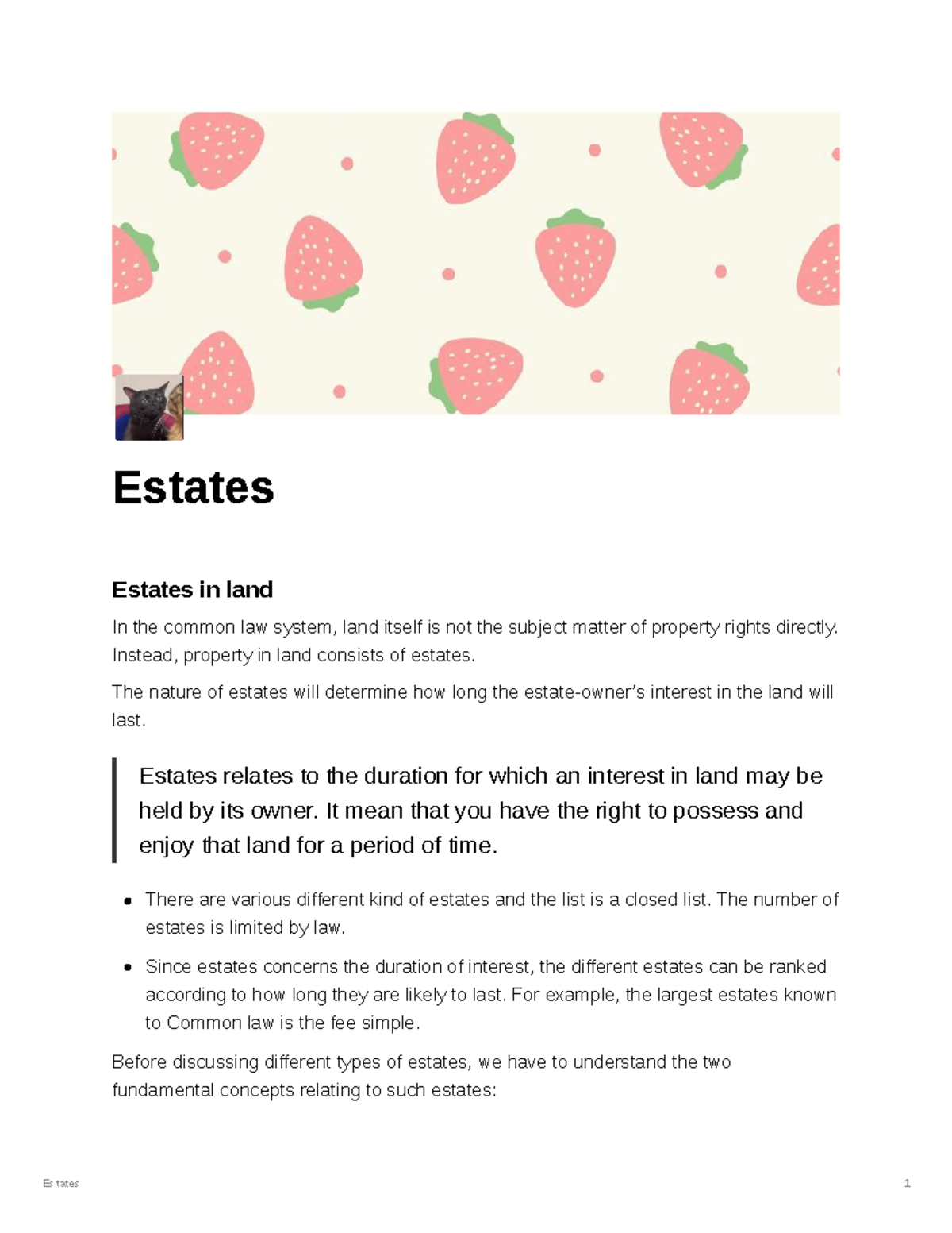 Estates - notes - Estates Estates in land In the common law system ...