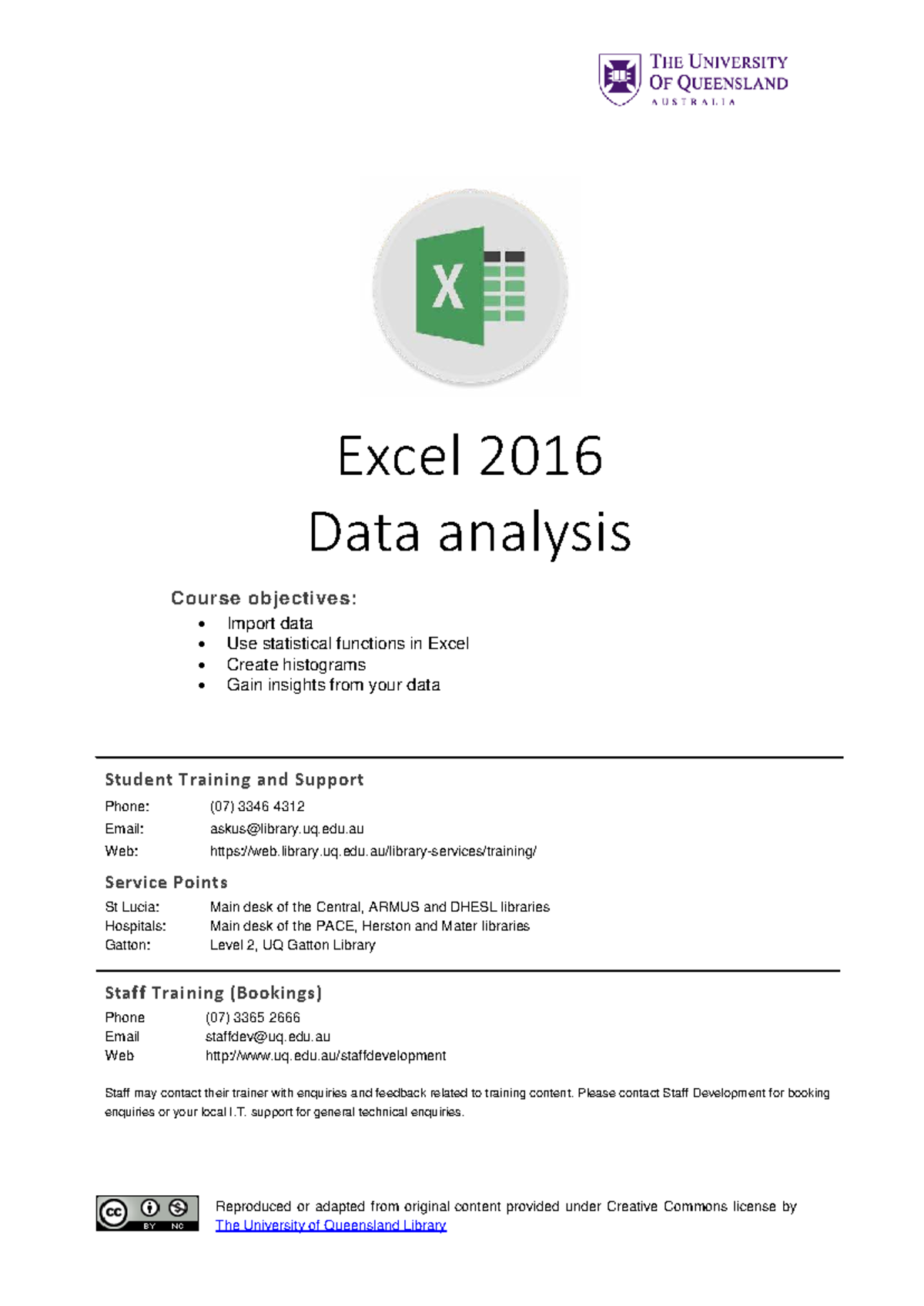 Excel 2016 Data Analysis: Course Objectives and Techniques - Studocu