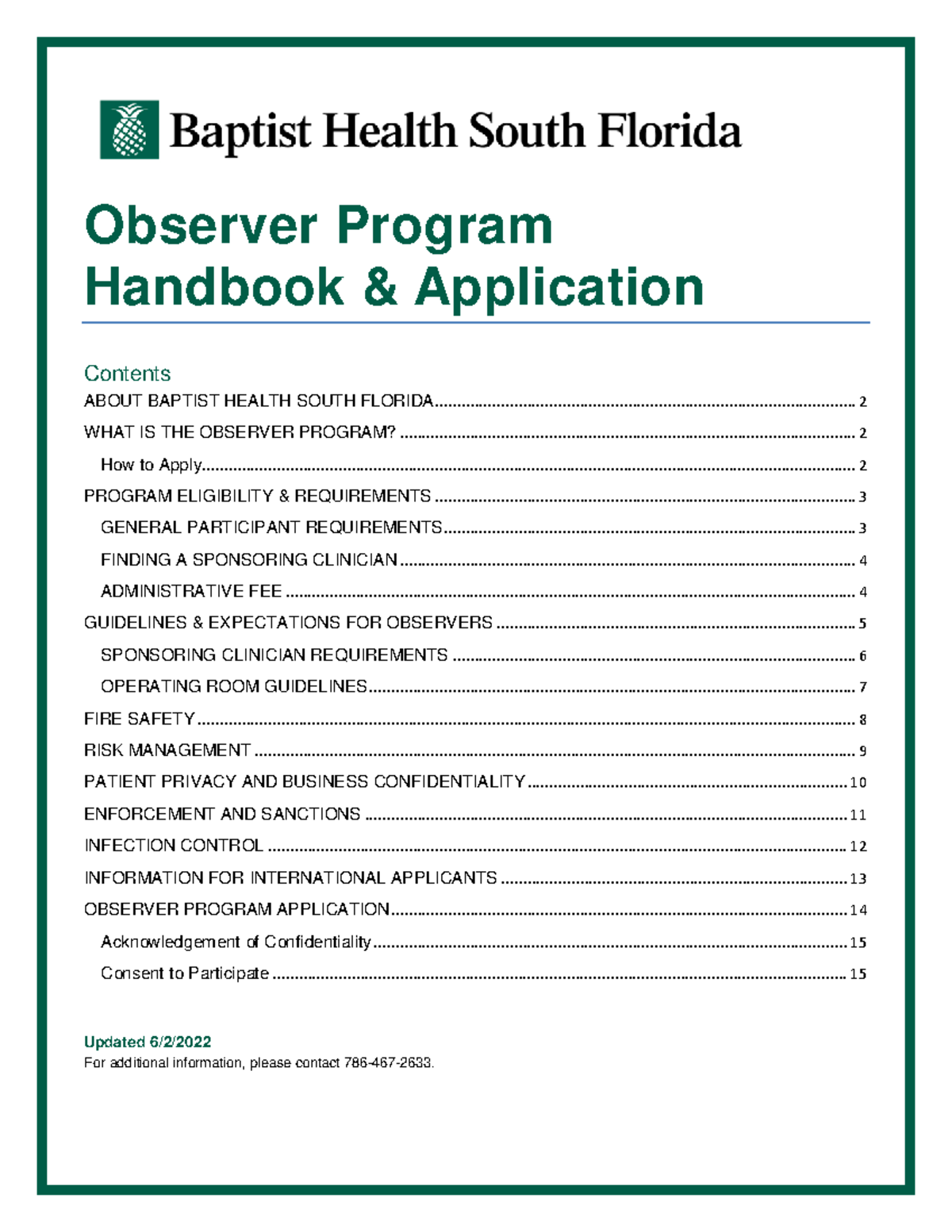 BHSF Observer Program Handbook & Application - June 2022 - Studocu