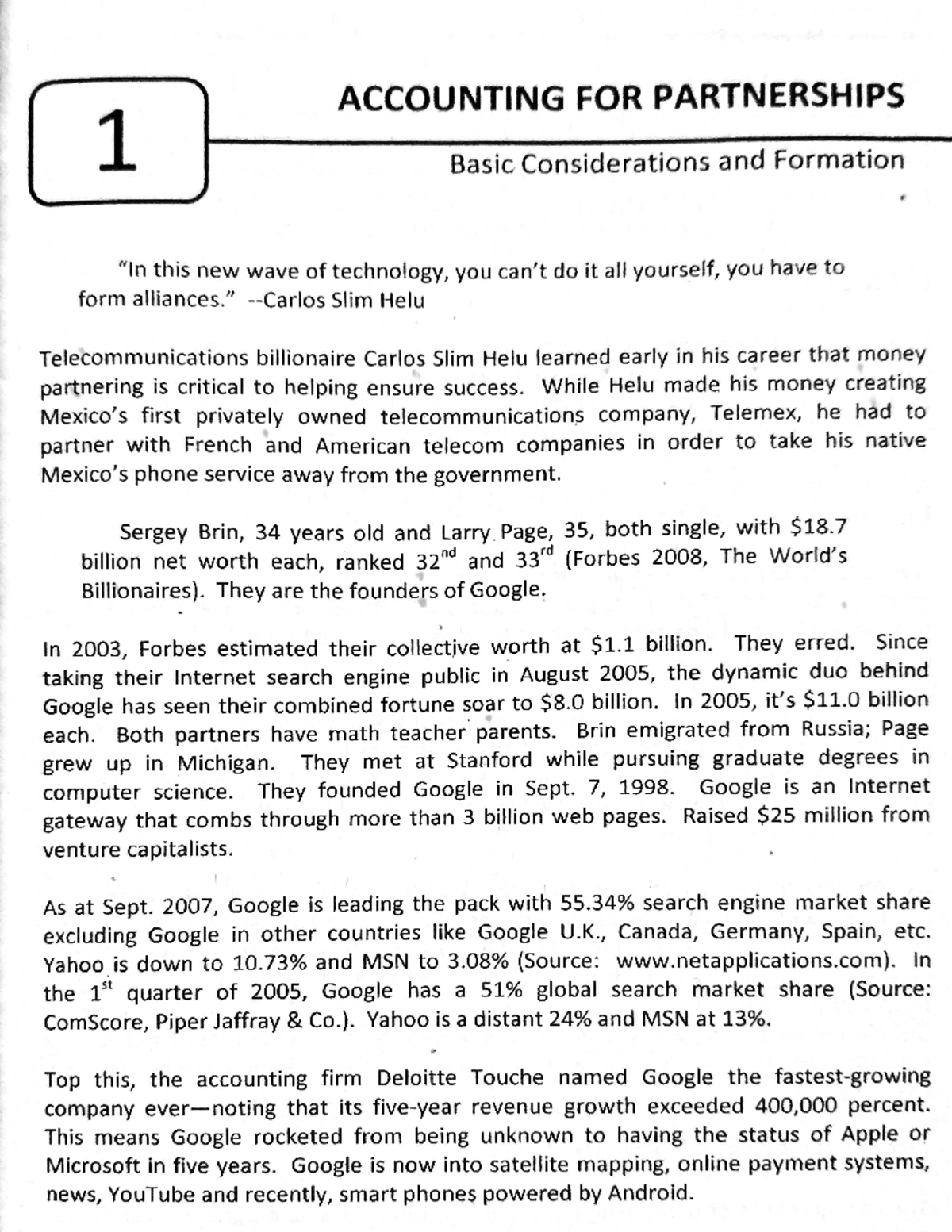 427842505 Parcor Chapter 1: Essentials of Partnership Formation - Studocu