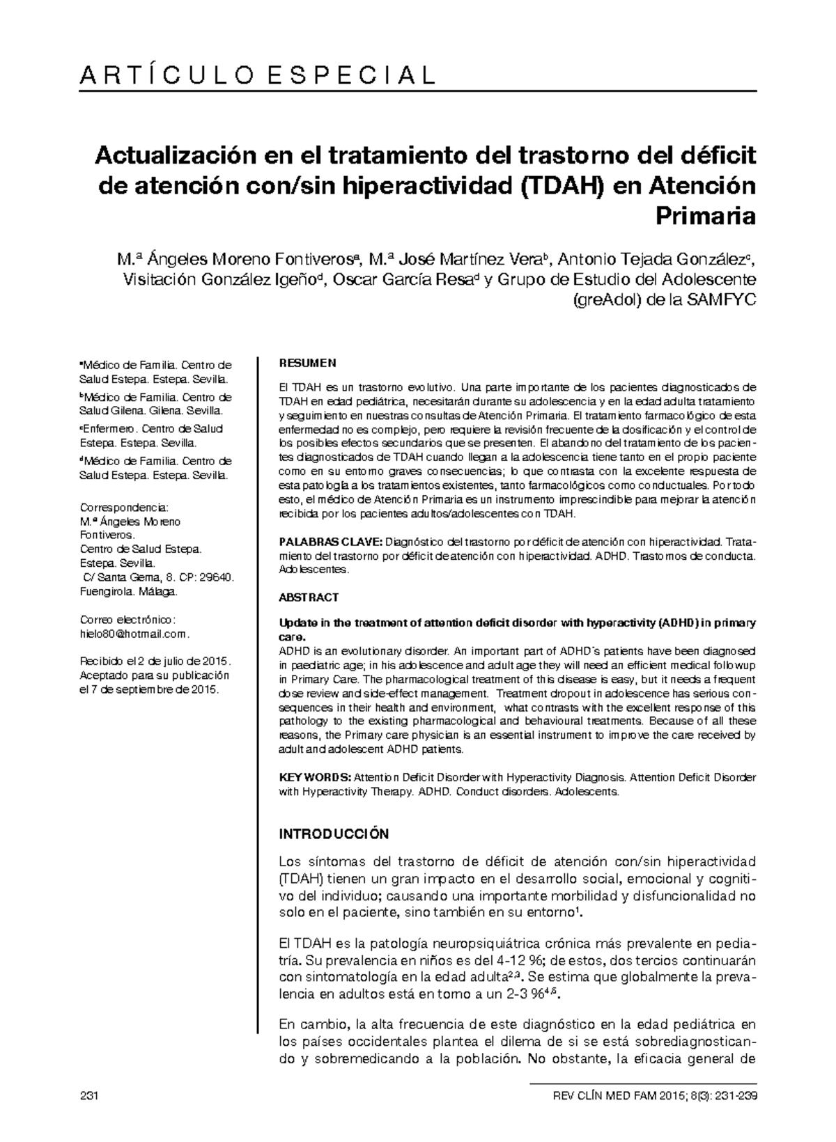 Actualización en el Tratamiento del TDAH en Atención Primaria - TDAG ...