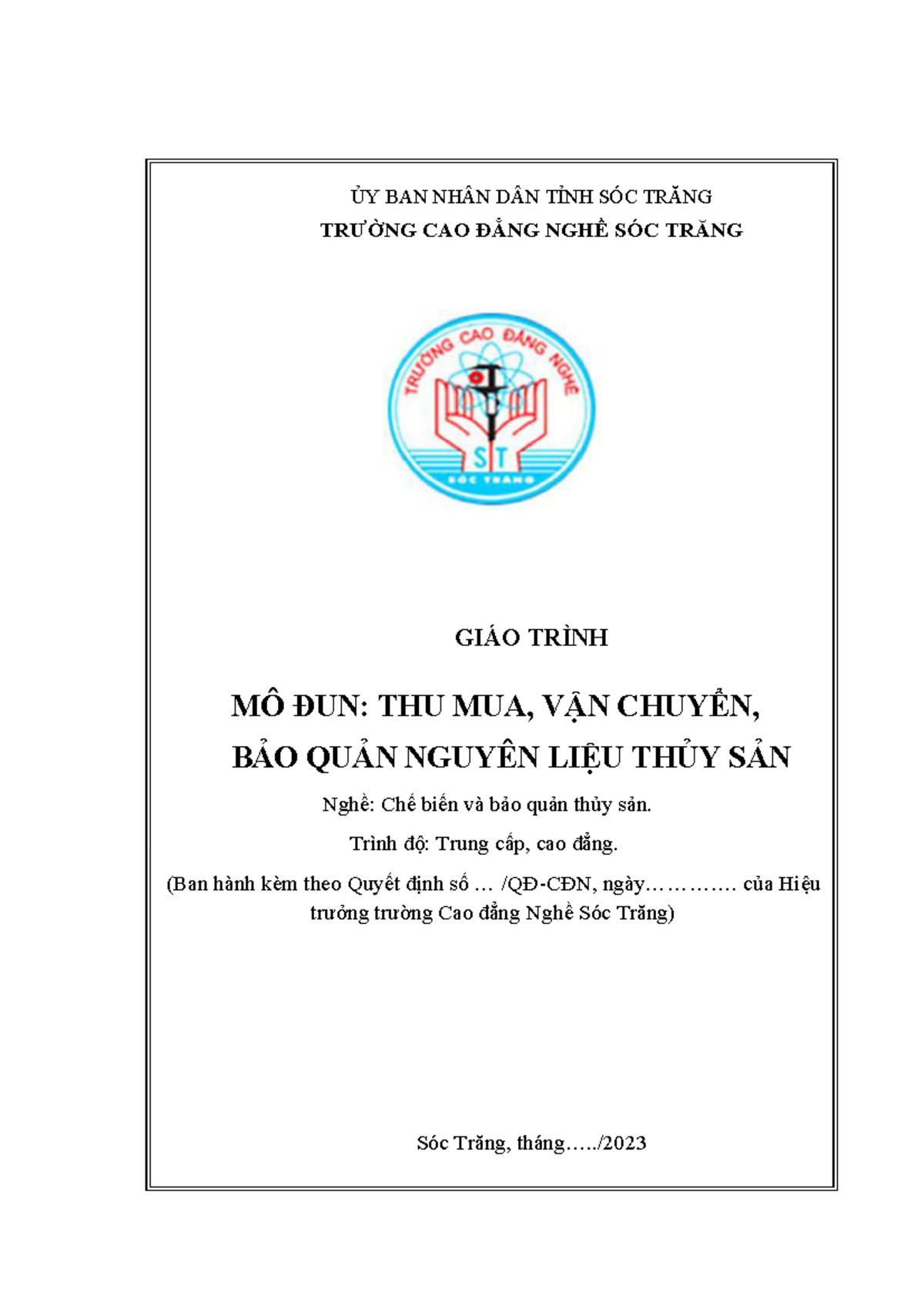 1 - xfsd - ỦY BAN NHÂN DÂN TỈNH SÓC TRĂNG TRƯỜNG CAO ĐẲNG NGHỀ SÓC ...