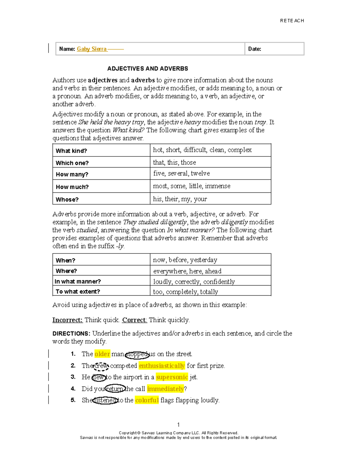 ADJECTIVES AND ADVERBS: Understanding Modifiers in Sentences - Studocu