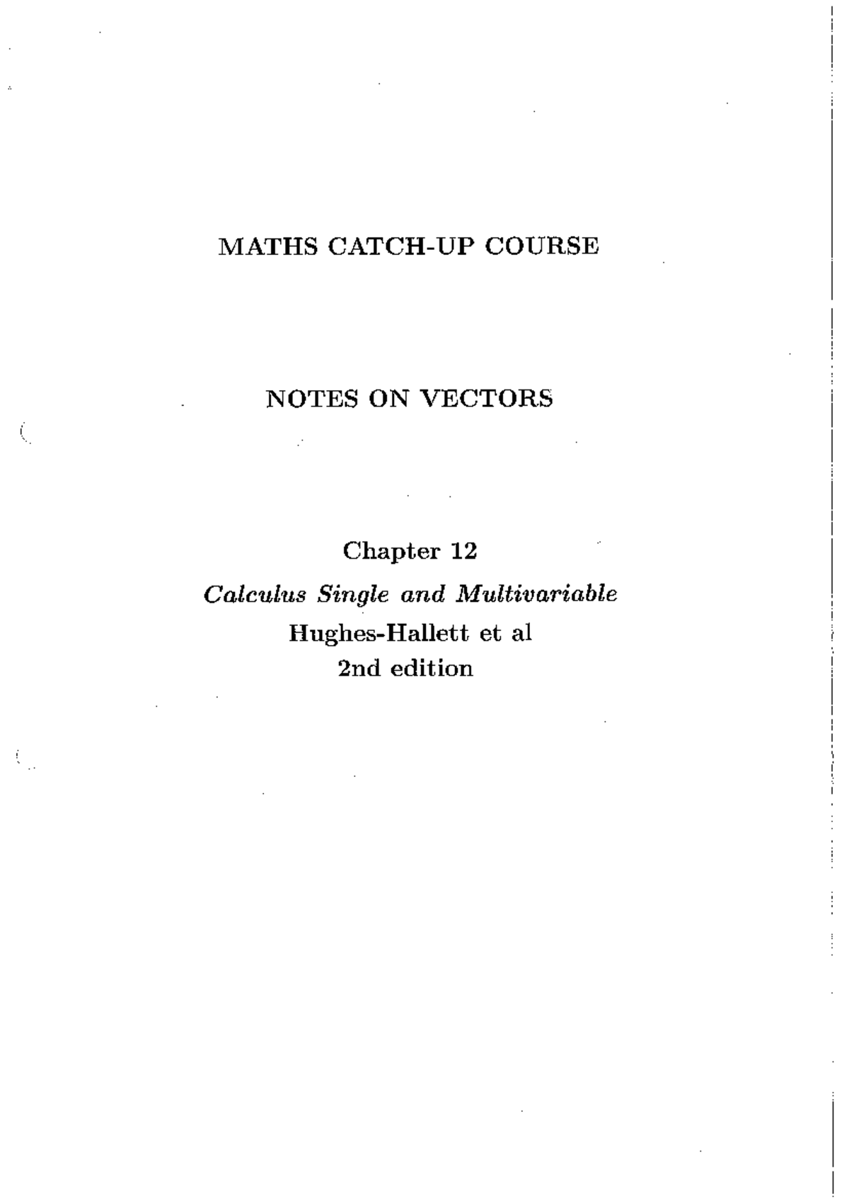 MATHS 101: Vectors and Displacement - Chapter 12 Notes - Studocu