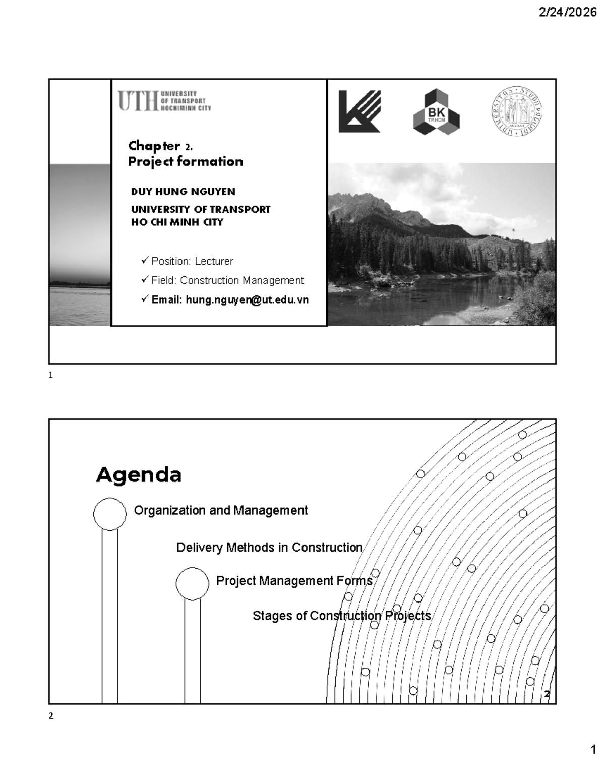 Chapter 2: Project Formation in Construction Management (CM 101) - Studocu