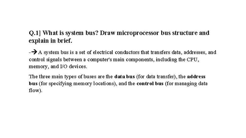 Microprocessor System Bus Structure and Memory Organization Notes - Studocu