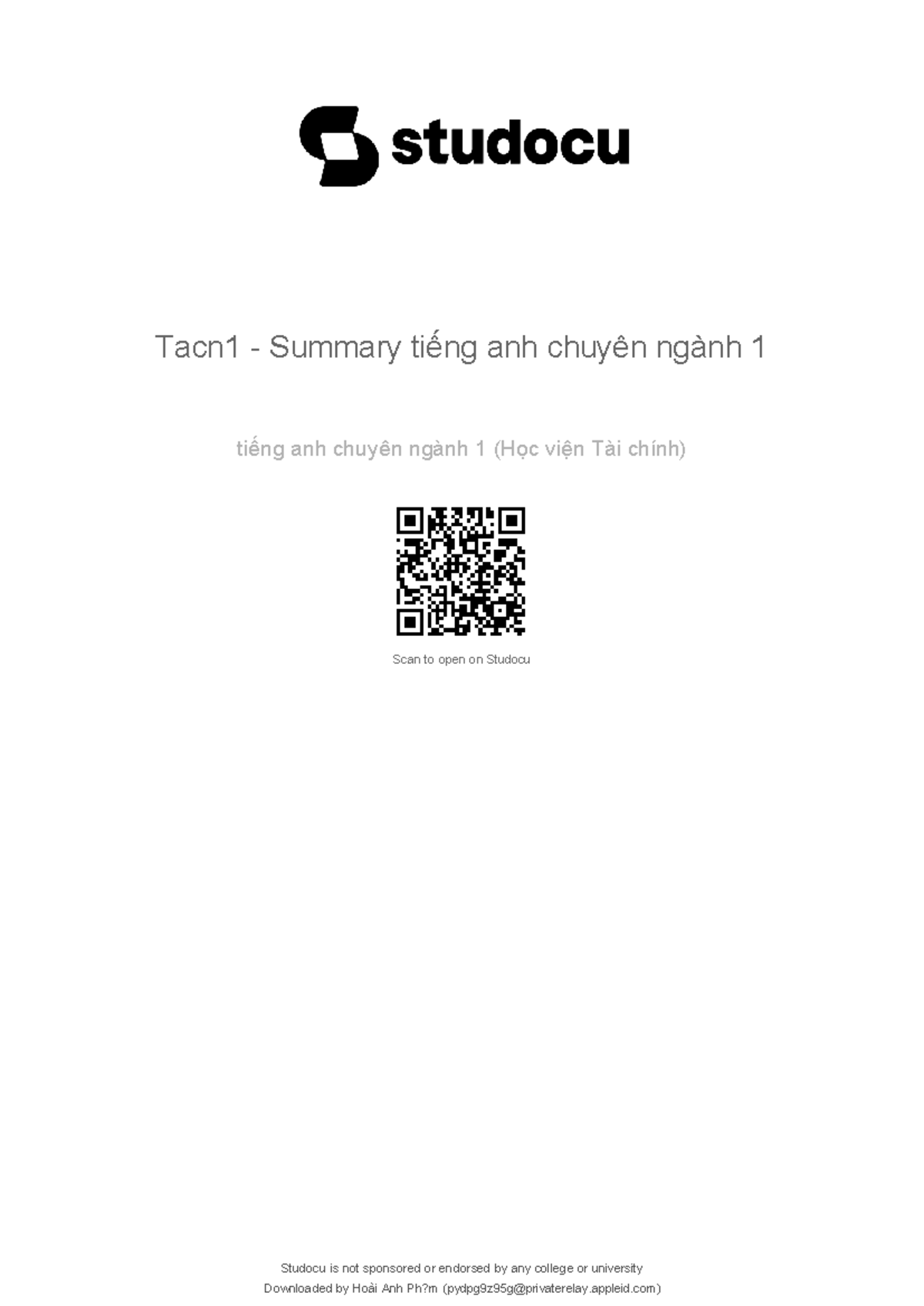 Tacn1 summary tieng anh chuyen nganh 1 - Tacn1 - Summary tiếng anh ...