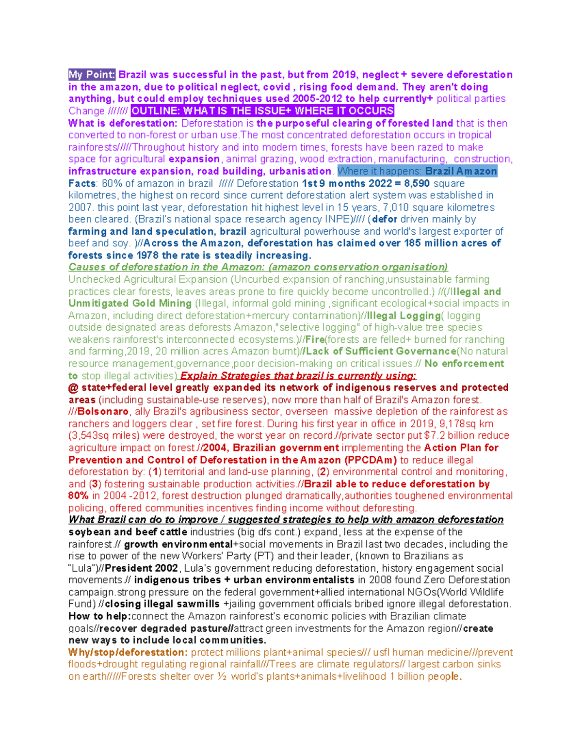 Geo notes crammed - My Point: Brazil was successful in the past, but ...