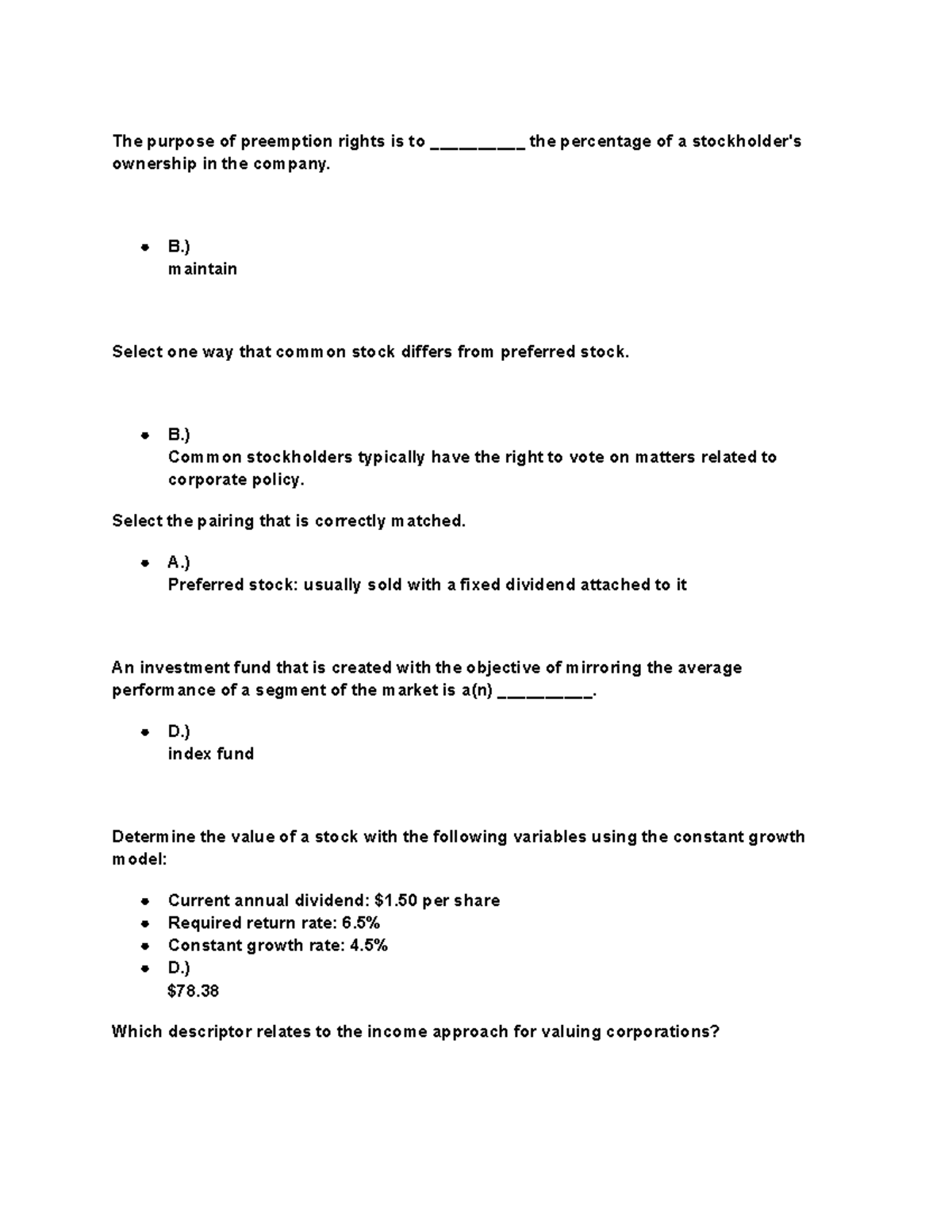 Sophia Principles of Finance Unit 2 Challenge 3 Study Guide - Studocu