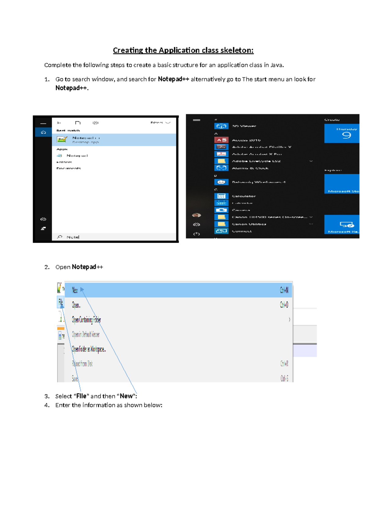 The application class skeleton - PPA115D - Creating the Application ...