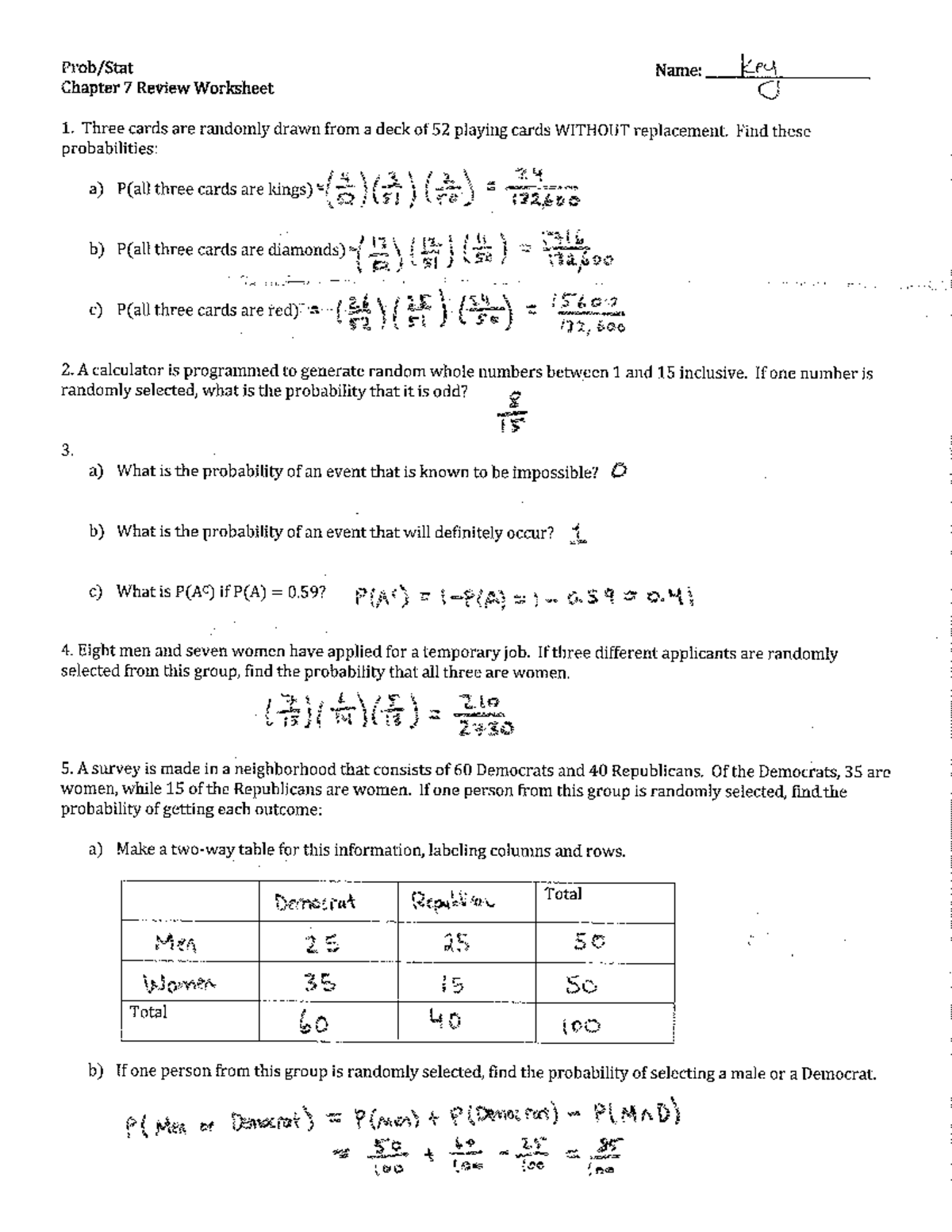Unit+1+Test+Study+Guide+Answer+Key - Name: Chapter 7 Review Worksheet ...