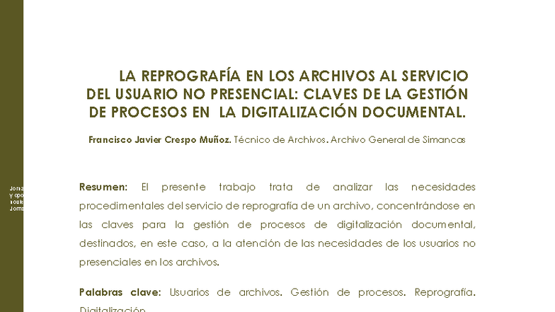 Digitalización Documental en Archivos: Gestión de Reprografía para ...