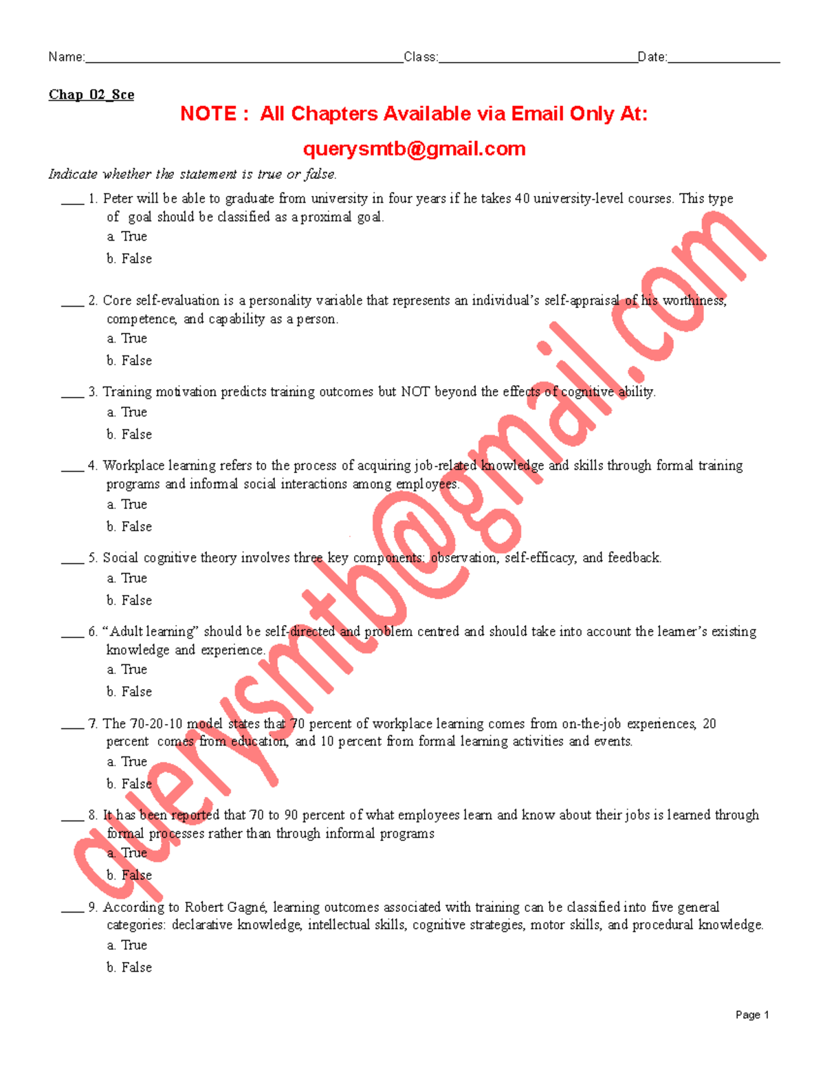 Test Bank Solutions for Managing Performance Through Training (8th Ed ...