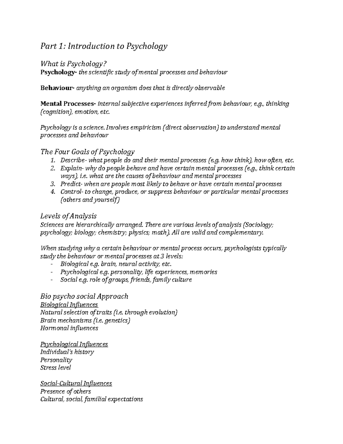 Summary - complete - Comprehensive midterm exam study guide for the ...