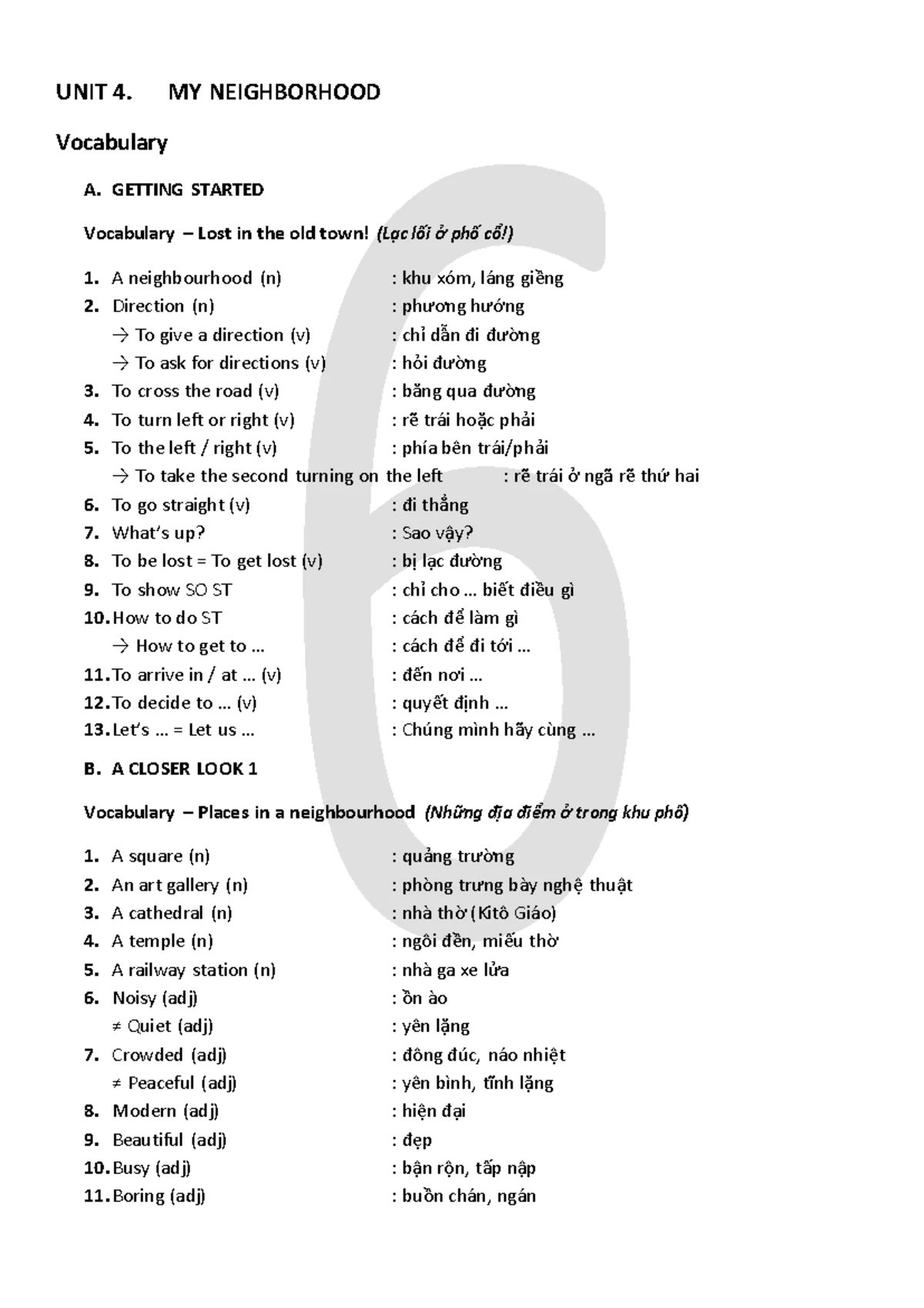 Unit 3. My Friends: Vocabulary & Grammar Overview - Studocu