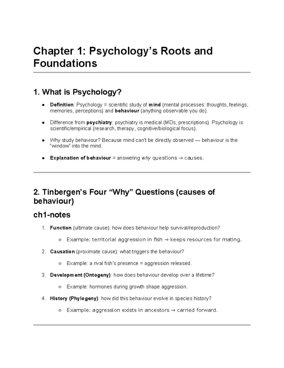 Psych 101: Midterm 1 Lecture Notes on Psychology Foundations - Studocu