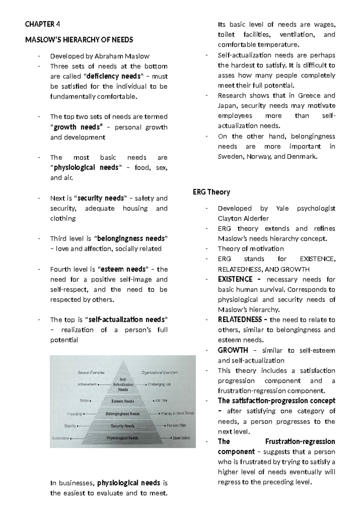 CHAPTER 4 & 5: MOTIVATION THEORIES & JOB DESIGN IN ORGANIZATIONS - Studocu
