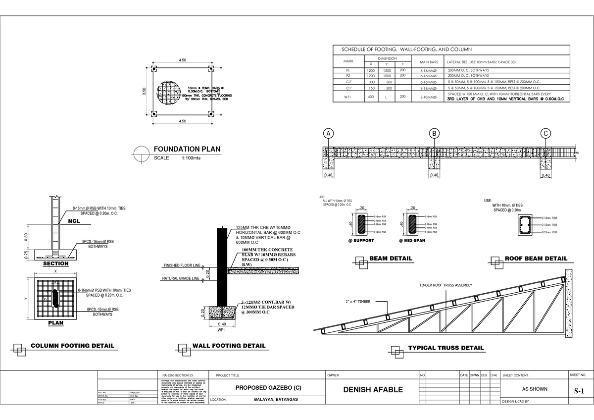 E3 - Foundation and Column Footing Plans and Specifications - Studocu