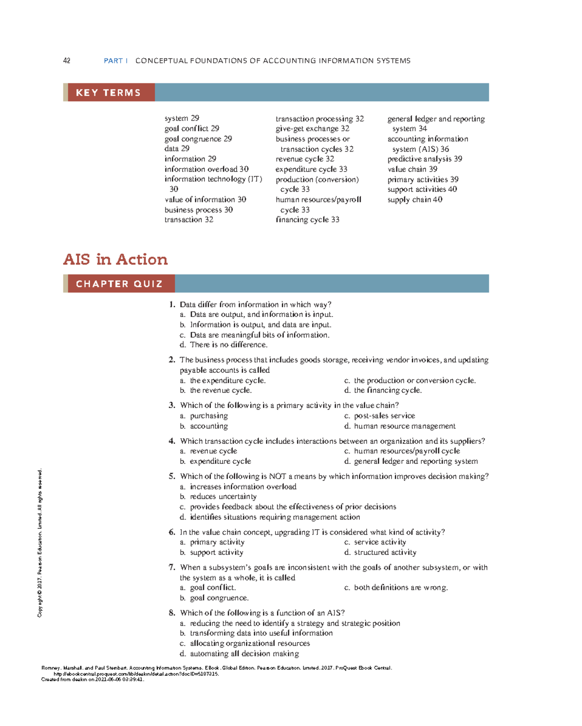 Chapter 1 Quiz: Understanding Accounting Information Systems (AIS ...