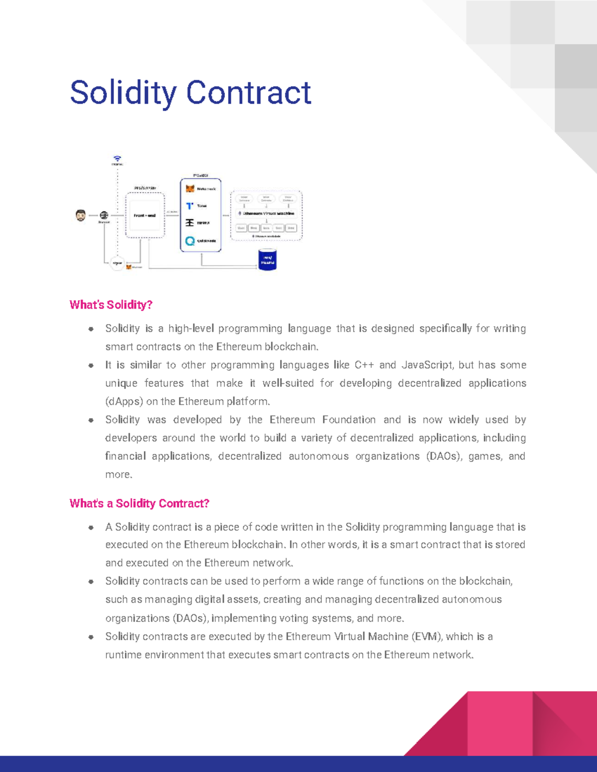 Bank & Election: Solidity Contracts Overview and Examples - Studocu