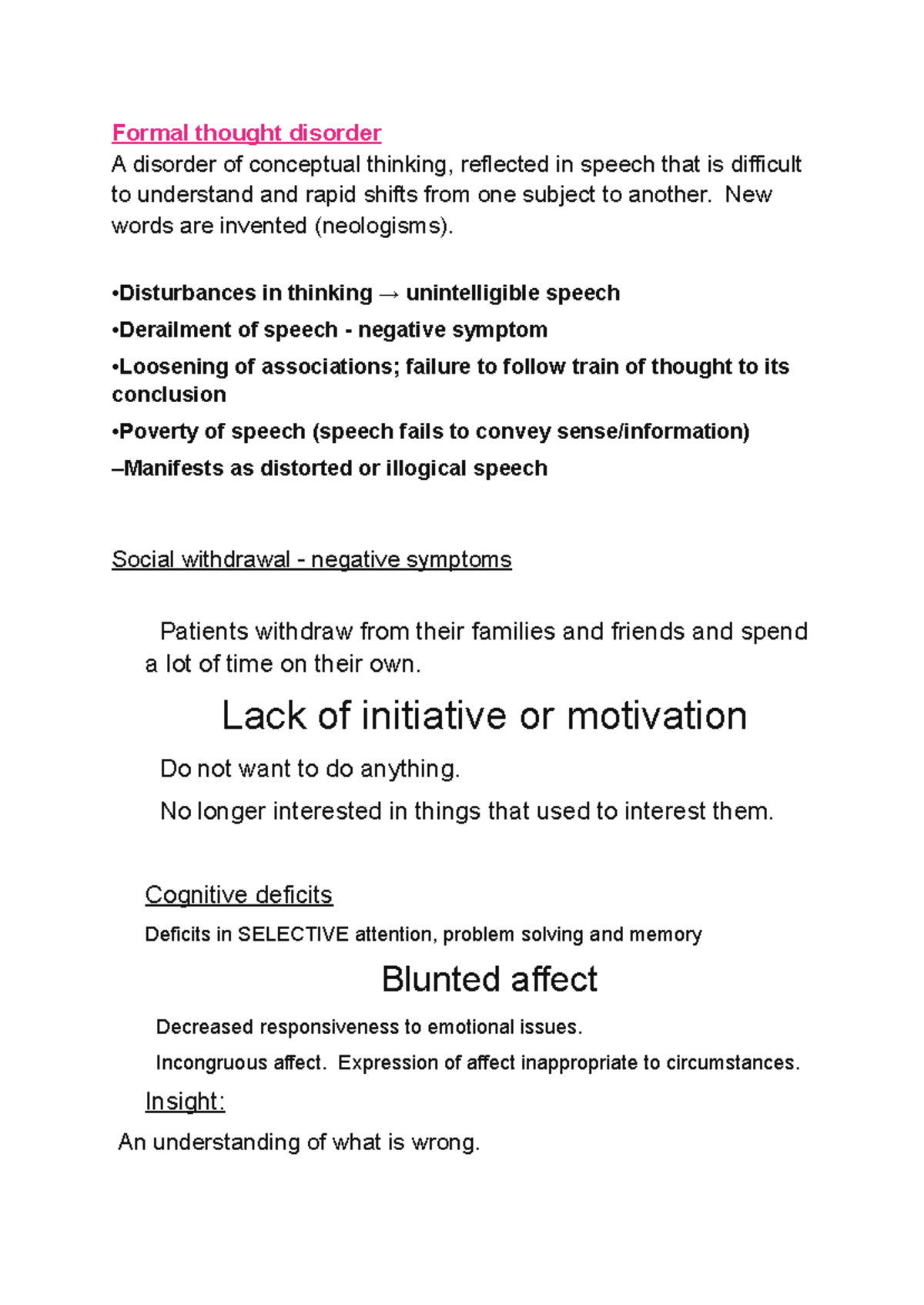 Understanding Formal Thought Disorder in Schizophrenia - Studocu