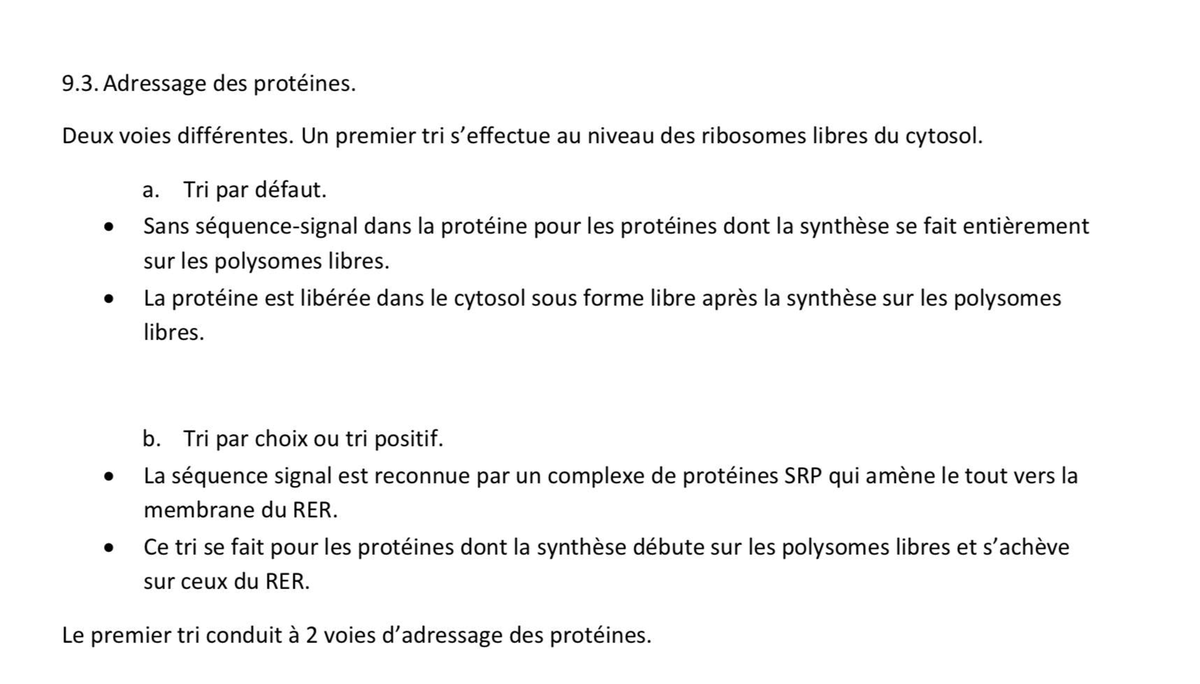 9.3. Adressage des Protéines : Voies de Tri et Circulation Cellulaire ...