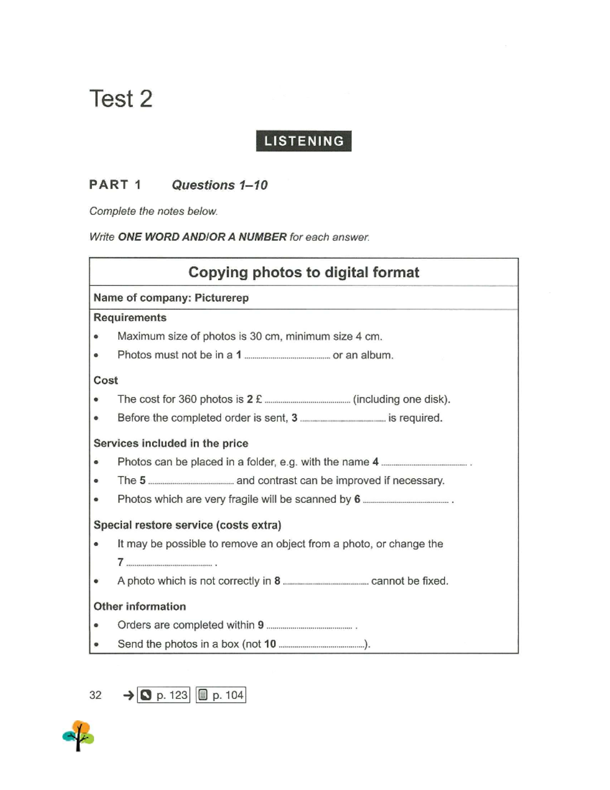 IELTS 16 Test 2 Listening - Complete Notes and Questions - Studocu