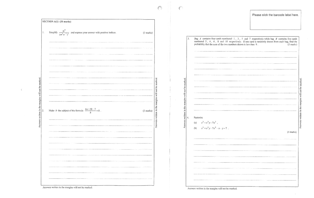 Hkdse 2015 MATH P1 - DSE Past Paper with Solutions and Explanations ...