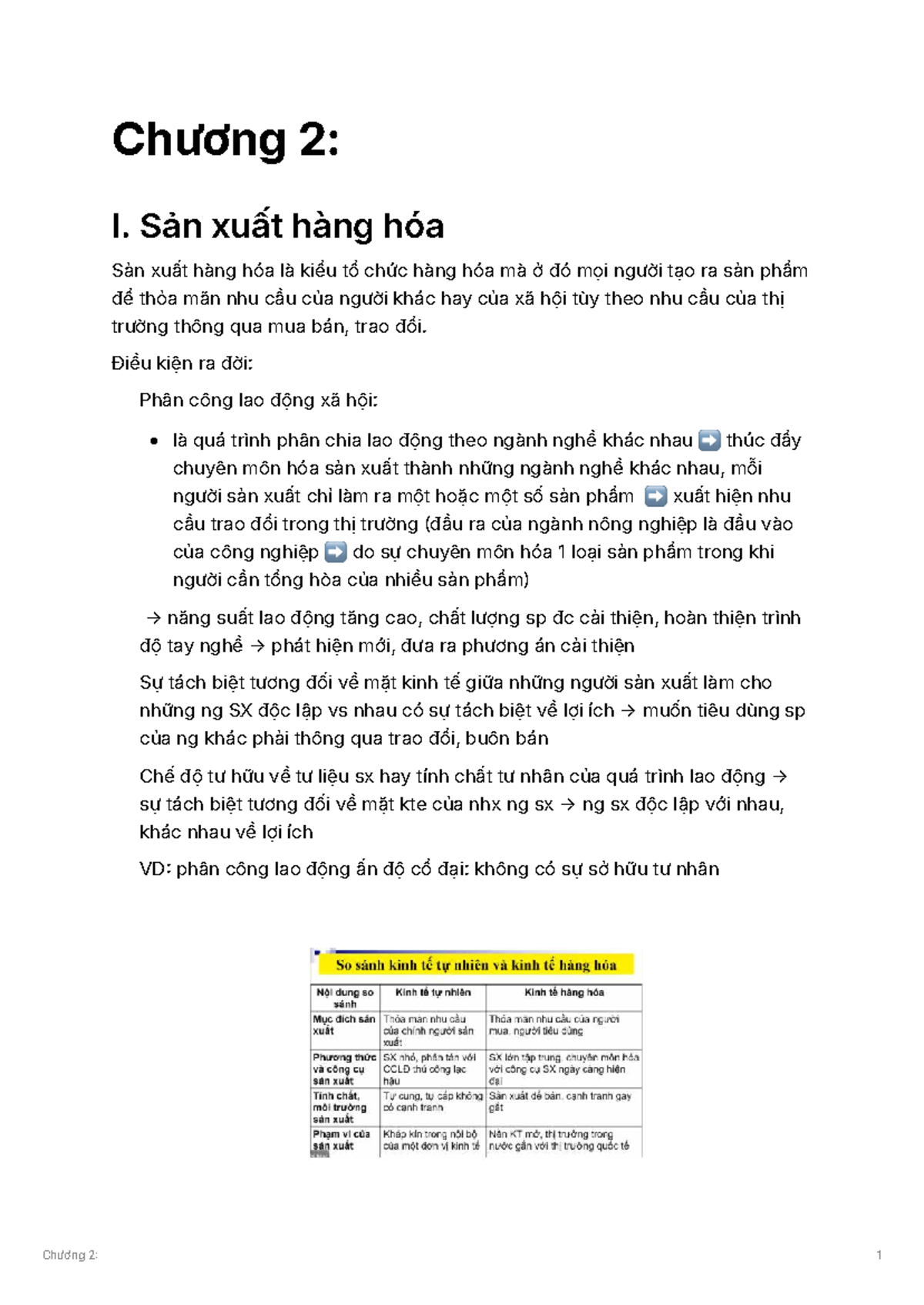 Chương 2: Sản Xuất Hàng Hóa và Đặc Điểm Kinh Tế Tự Cung Tự Cấp - Document Preview