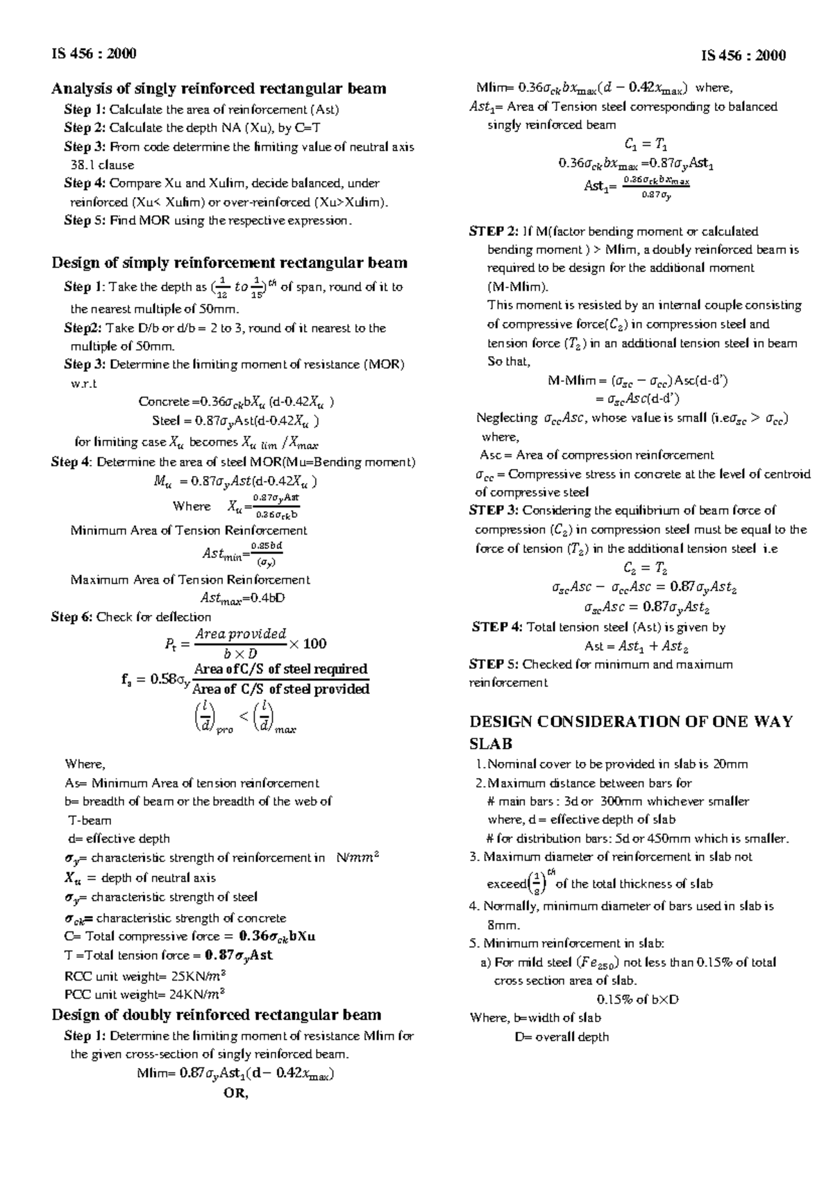 IS 456: Analysis and Design of Singly Reinforced Rectangular Beams ...