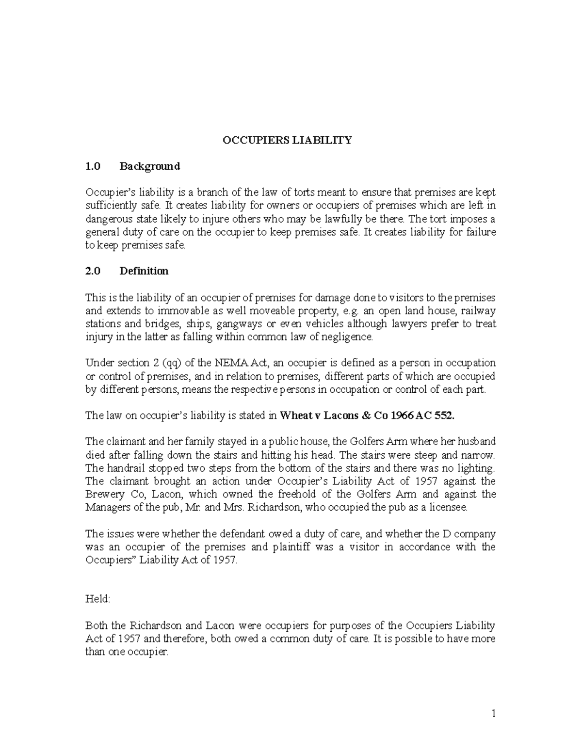 4.5 Occupier's Liability: An In-Depth Analysis of Legal ...