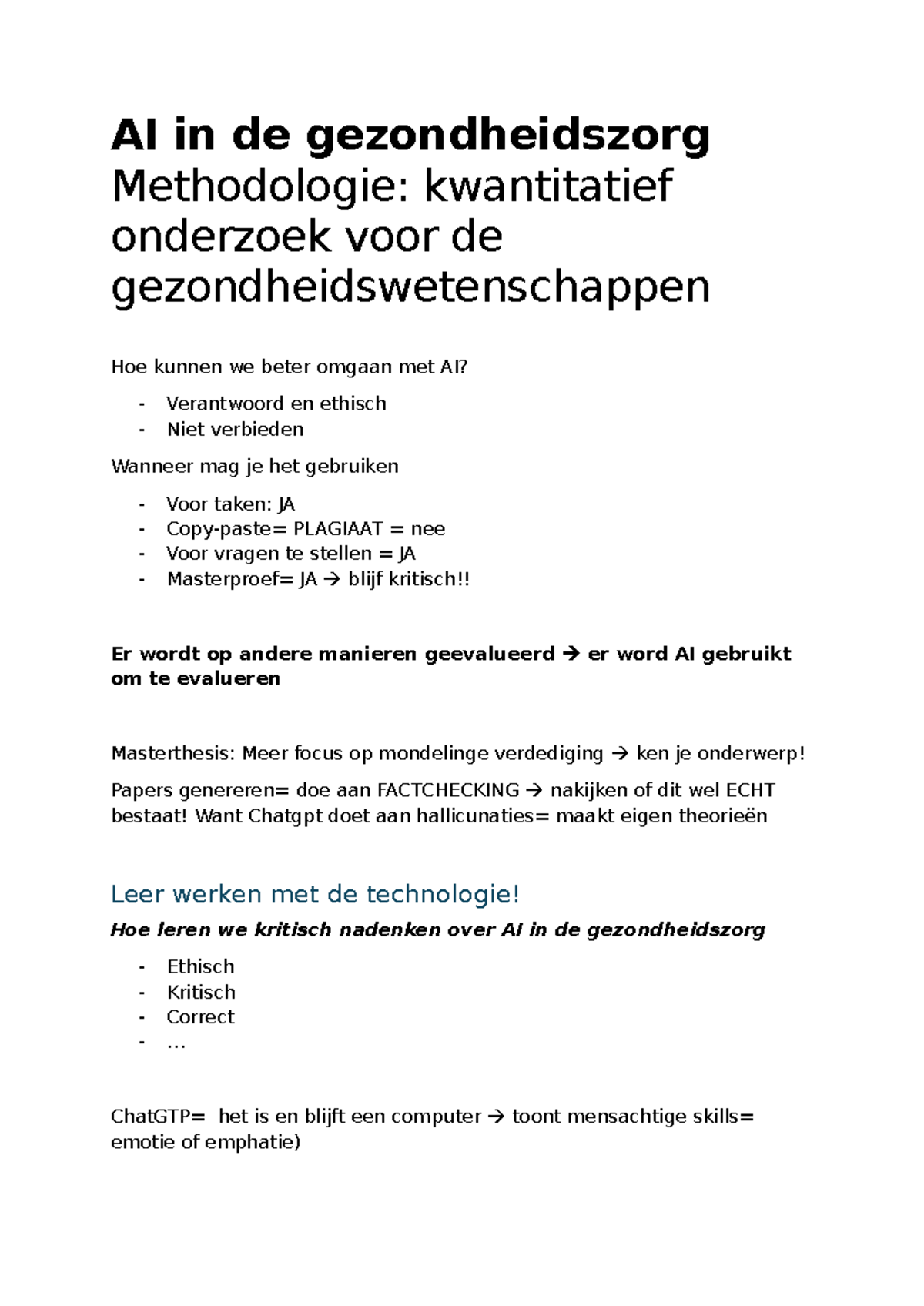 AI aan de UGent: Verantwoord Gebruik en Ethische Overwegingen in ...